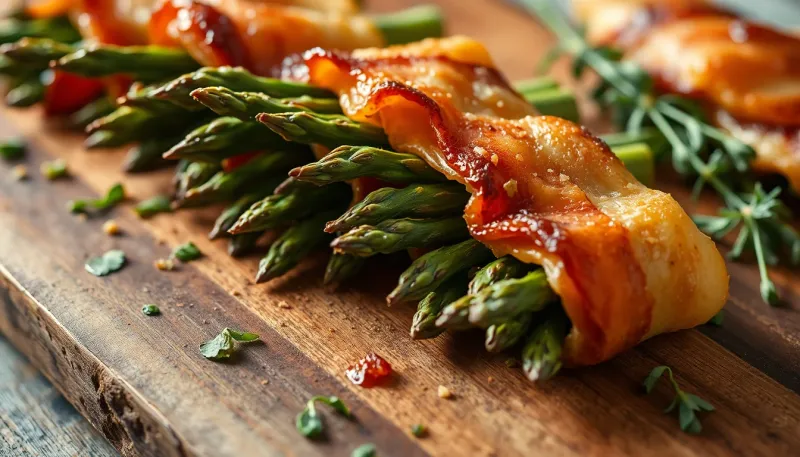Asperges vertes enroulées de bacon : une entrée festive pour un repas de Pâques réussi