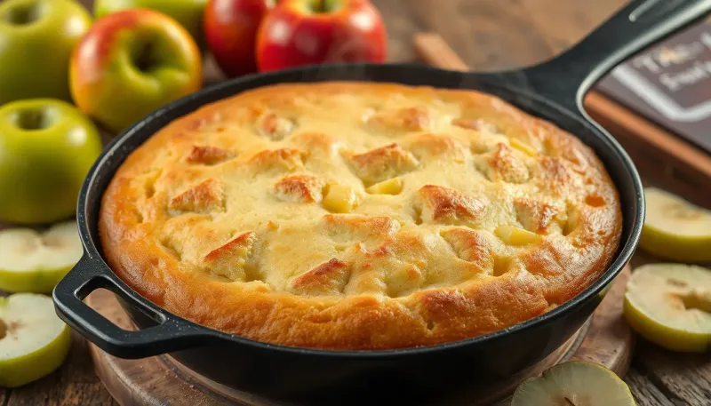 Gâteau aux pommes à la poêle : prêt en 10 minutes sans four