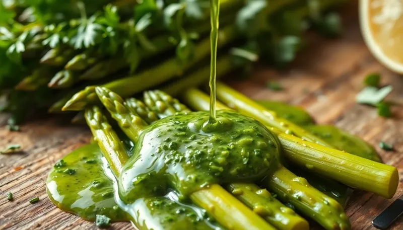 Restaurant Le Grand Sérieux : une vinaigrette verte innovante pour les asperges de saison