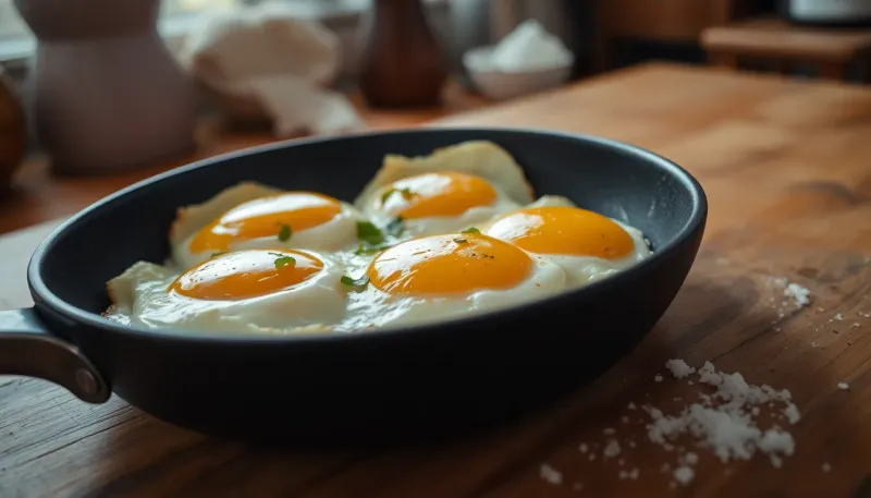 Œufs frits sans huile ni beurre : le secret d'un plat léger et gourmand